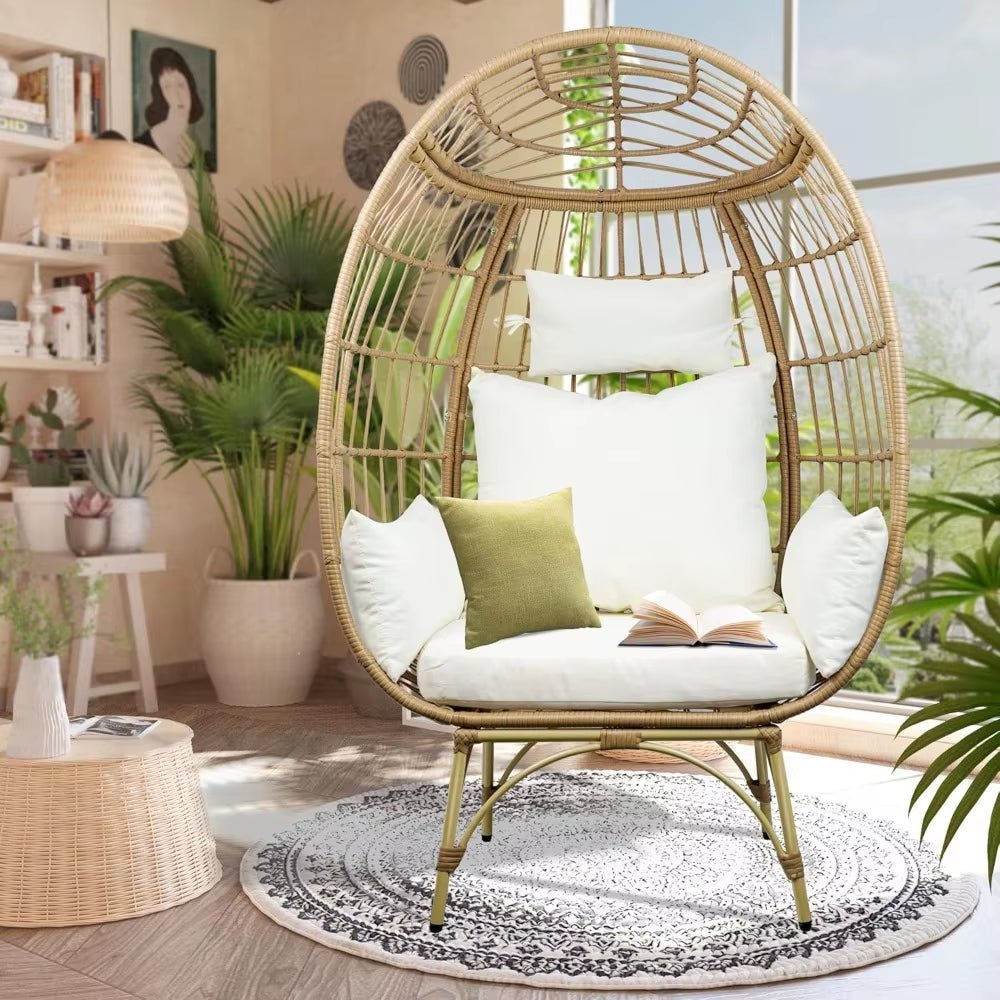 Oversized Rattan Egg Lounge Chair